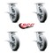 Service Caster 8 Inch Kingpinless Thermoplastic Rubber Wheel Swivel Caster Set with Brakes SCC SCC-KP30S820-TPRRD-SLB-4 - alternate 6